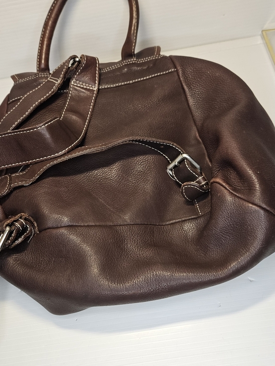 Vintage 90s J.Crew Brown Leather Backpack Purse – Minimalist Rucksack main image 13
